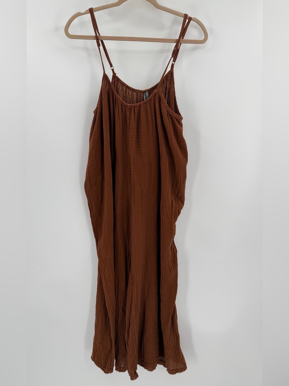 Anthropologie Espresso Brown Cotton Gauze Floaty Jumpsuit Medium